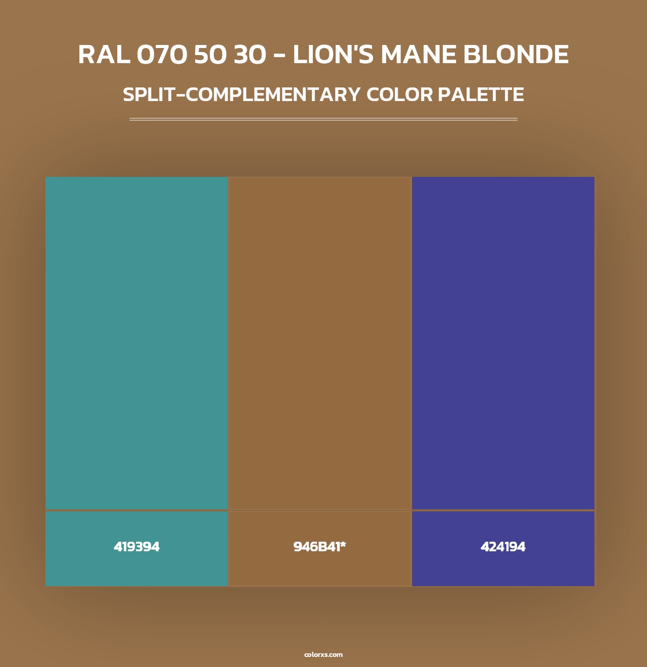 RAL 070 50 30 - Lion's Mane Blonde - Split-Complementary Color Palette
