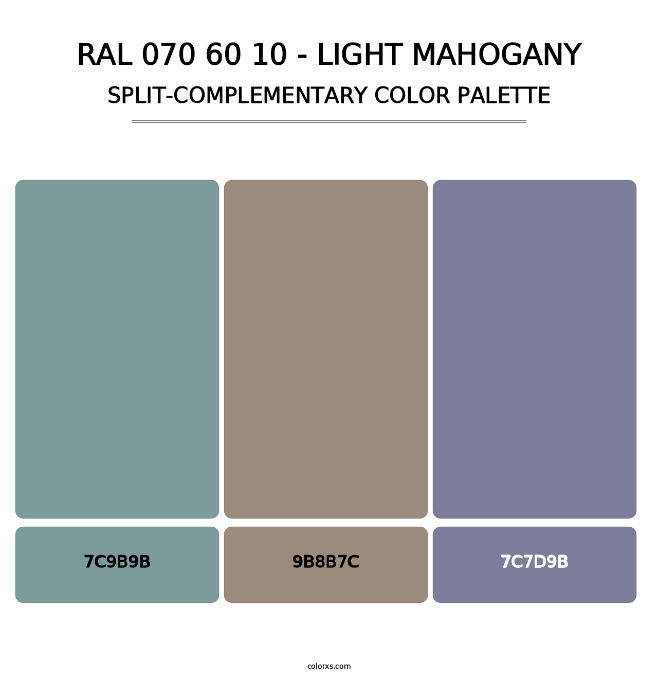 RAL 070 60 10 - Light Mahogany - Split-Complementary Color Palette