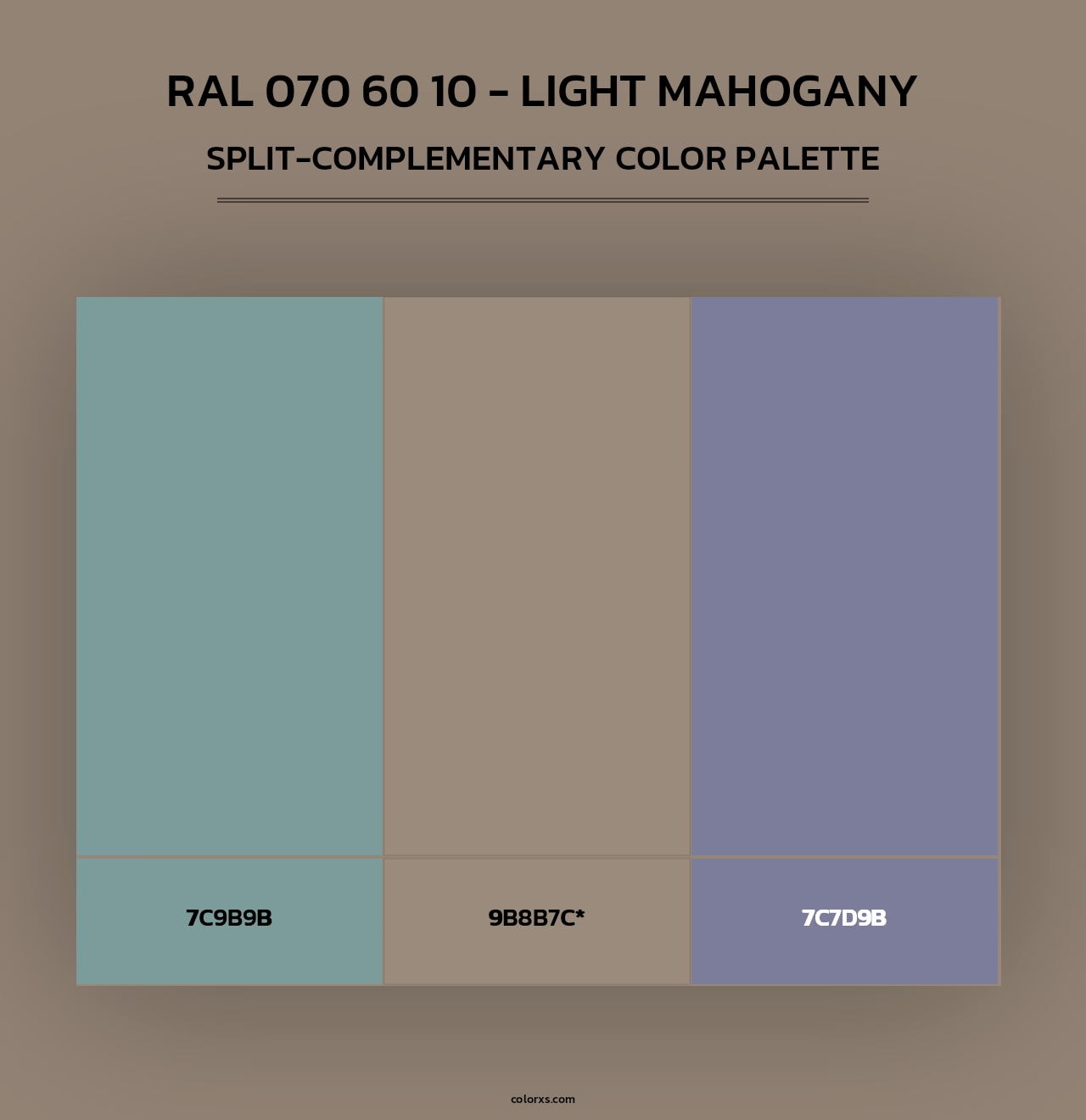 RAL 070 60 10 - Light Mahogany - Split-Complementary Color Palette