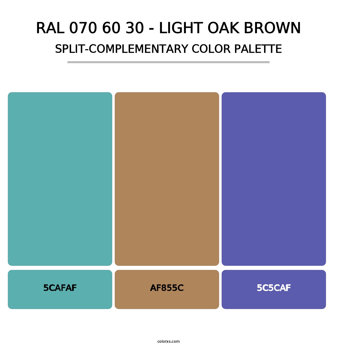 RAL 070 60 30 - Light Oak Brown - Split-Complementary Color Palette