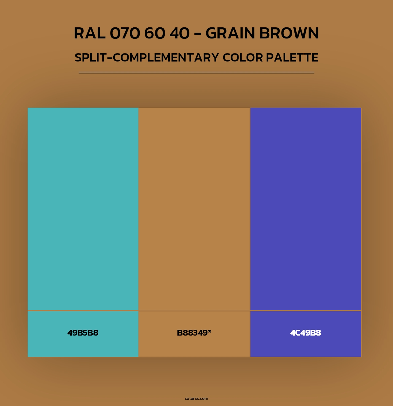 RAL 070 60 40 - Grain Brown - Split-Complementary Color Palette