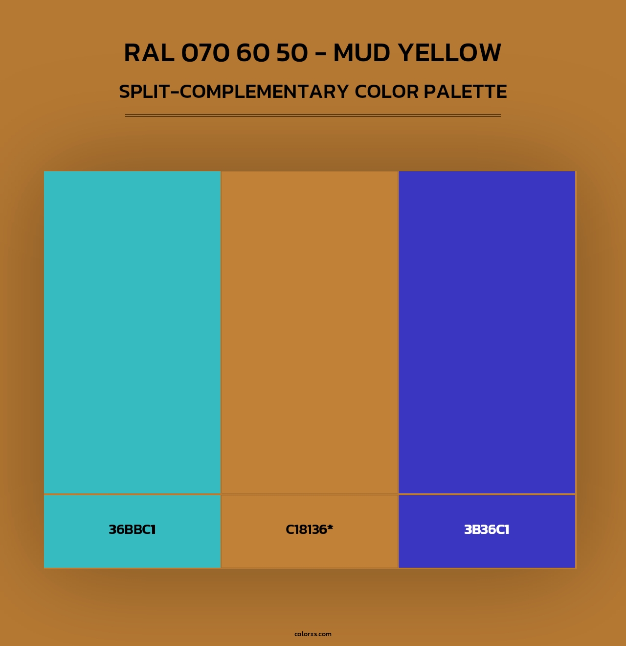 RAL 070 60 50 - Mud Yellow - Split-Complementary Color Palette