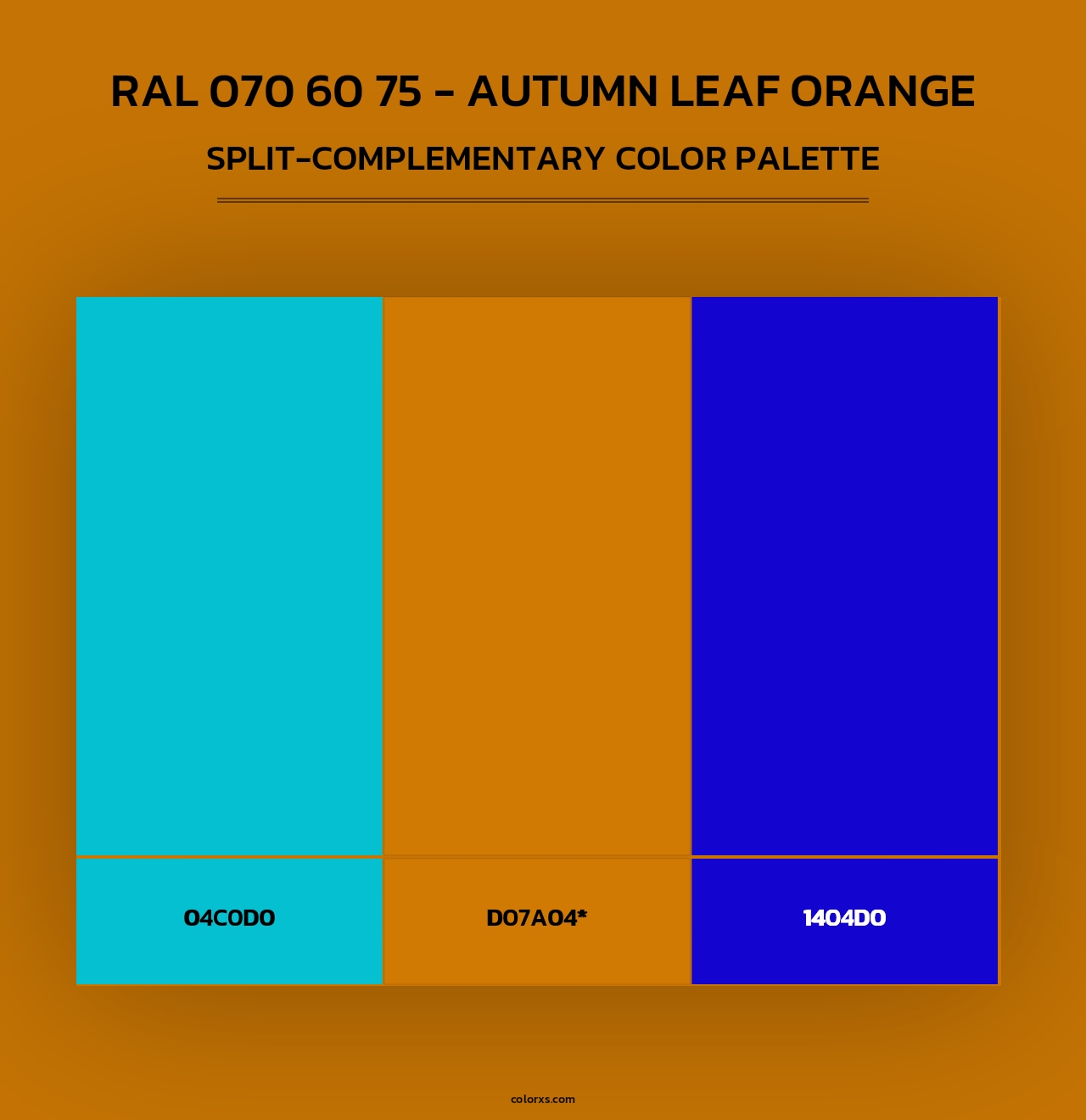 RAL 070 60 75 - Autumn Leaf Orange - Split-Complementary Color Palette
