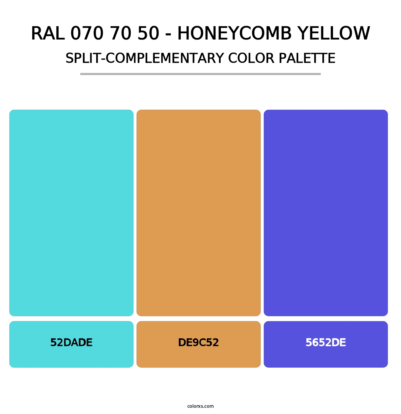 RAL 070 70 50 - Honeycomb Yellow - Split-Complementary Color Palette