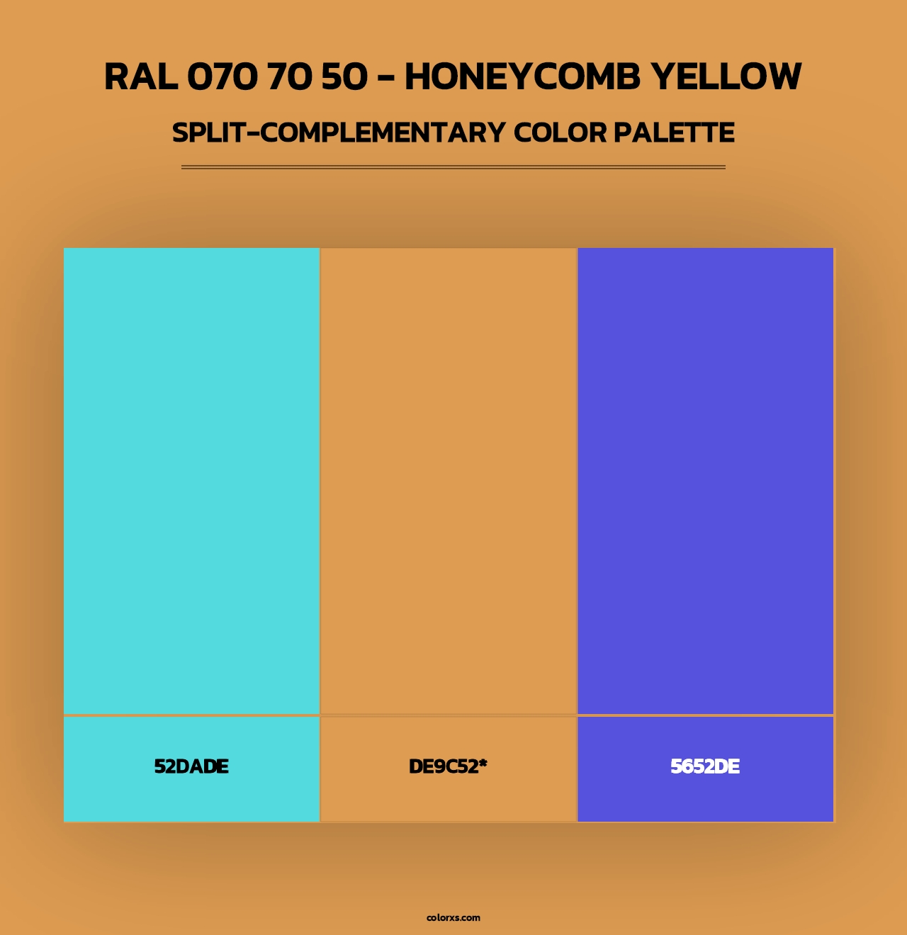 RAL 070 70 50 - Honeycomb Yellow - Split-Complementary Color Palette