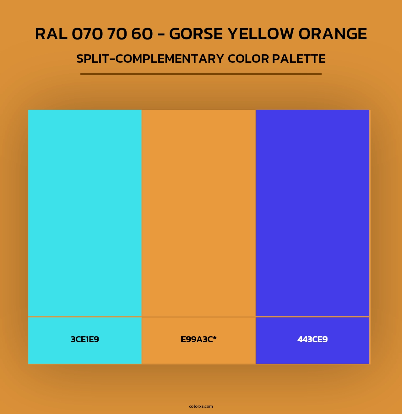 RAL 070 70 60 - Gorse Yellow Orange - Split-Complementary Color Palette