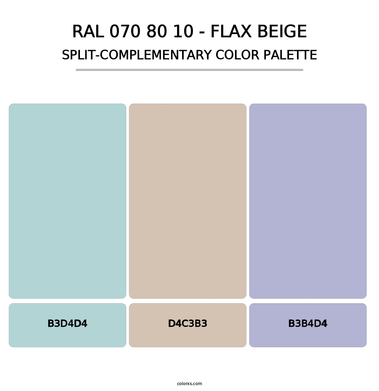 RAL 070 80 10 - Flax Beige - Split-Complementary Color Palette