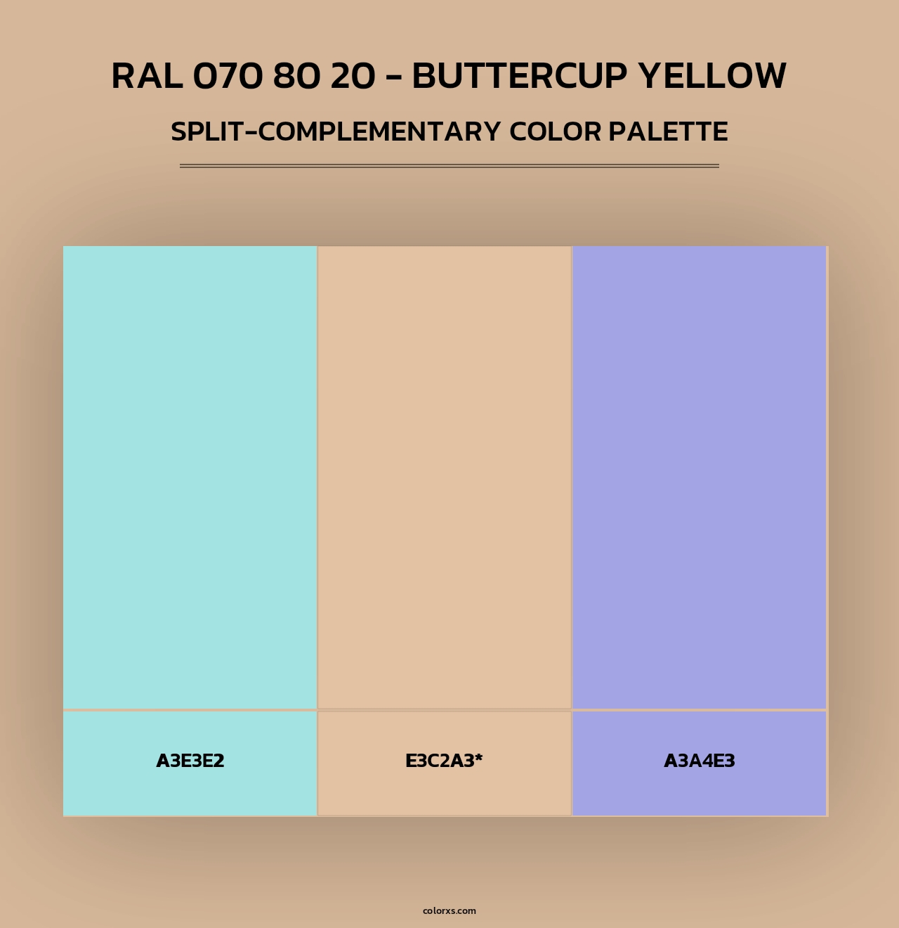 RAL 070 80 20 - Buttercup Yellow - Split-Complementary Color Palette