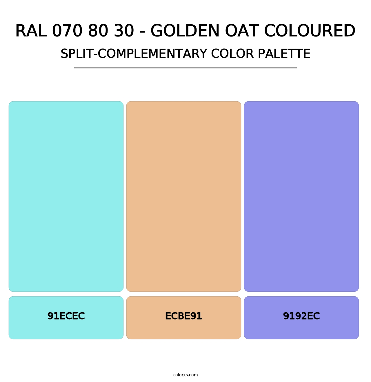 RAL 070 80 30 - Golden Oat Coloured - Split-Complementary Color Palette