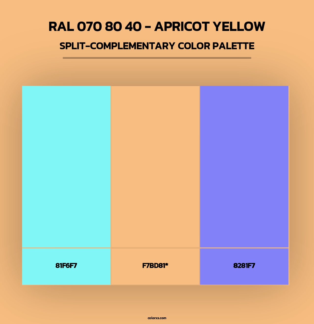 RAL 070 80 40 - Apricot Yellow - Split-Complementary Color Palette
