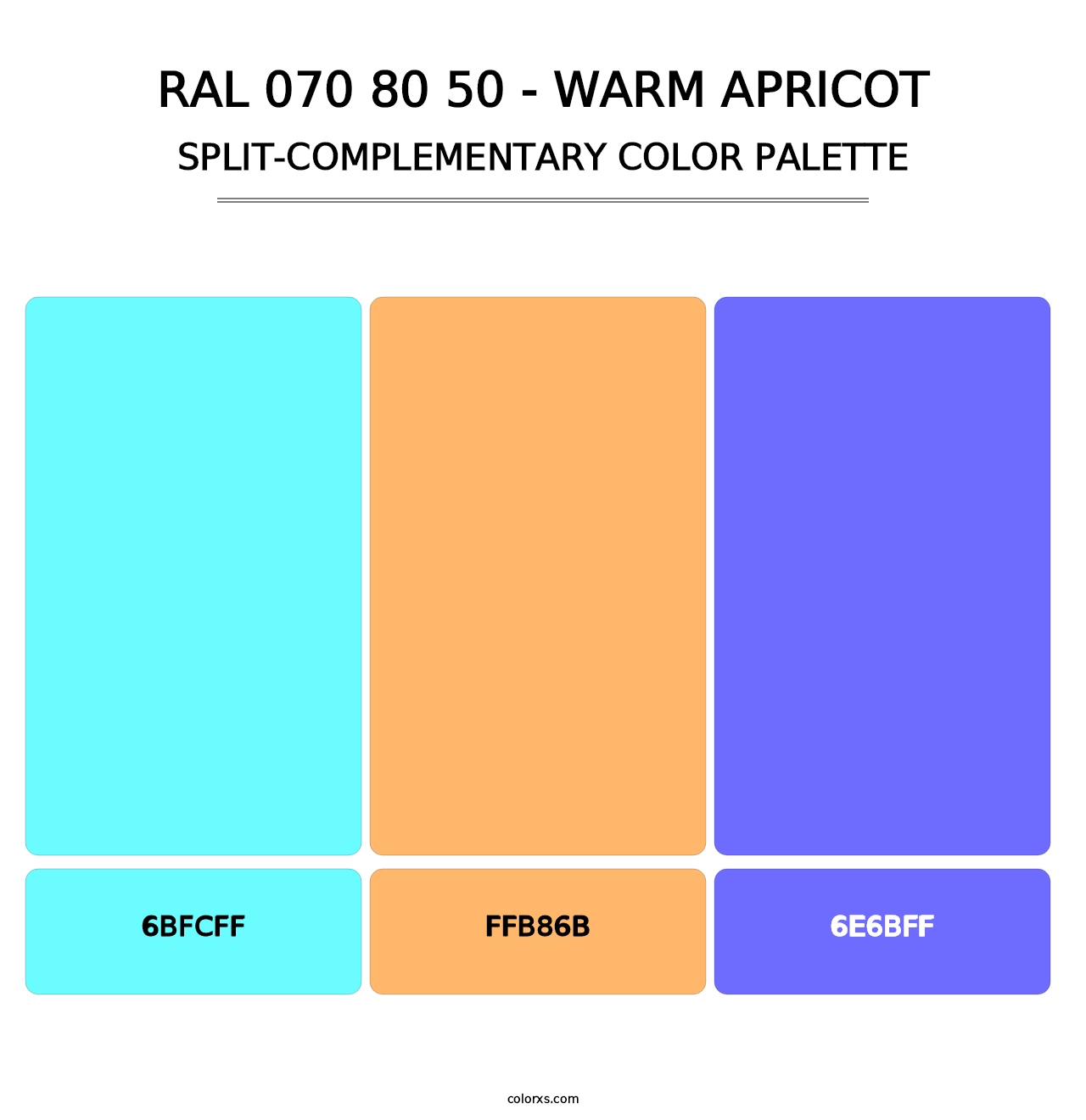 RAL 070 80 50 - Warm Apricot - Split-Complementary Color Palette