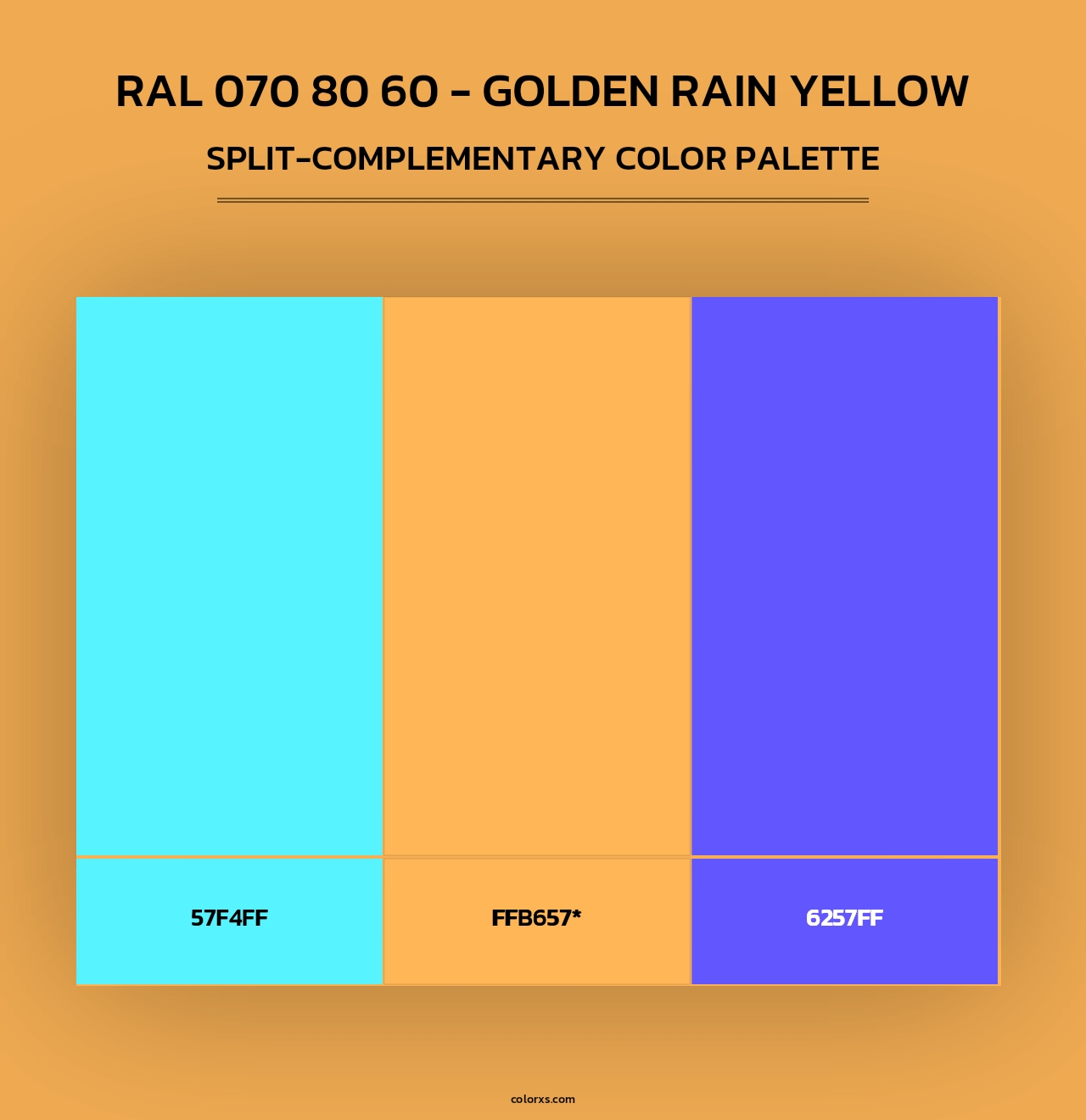 RAL 070 80 60 - Golden Rain Yellow - Split-Complementary Color Palette