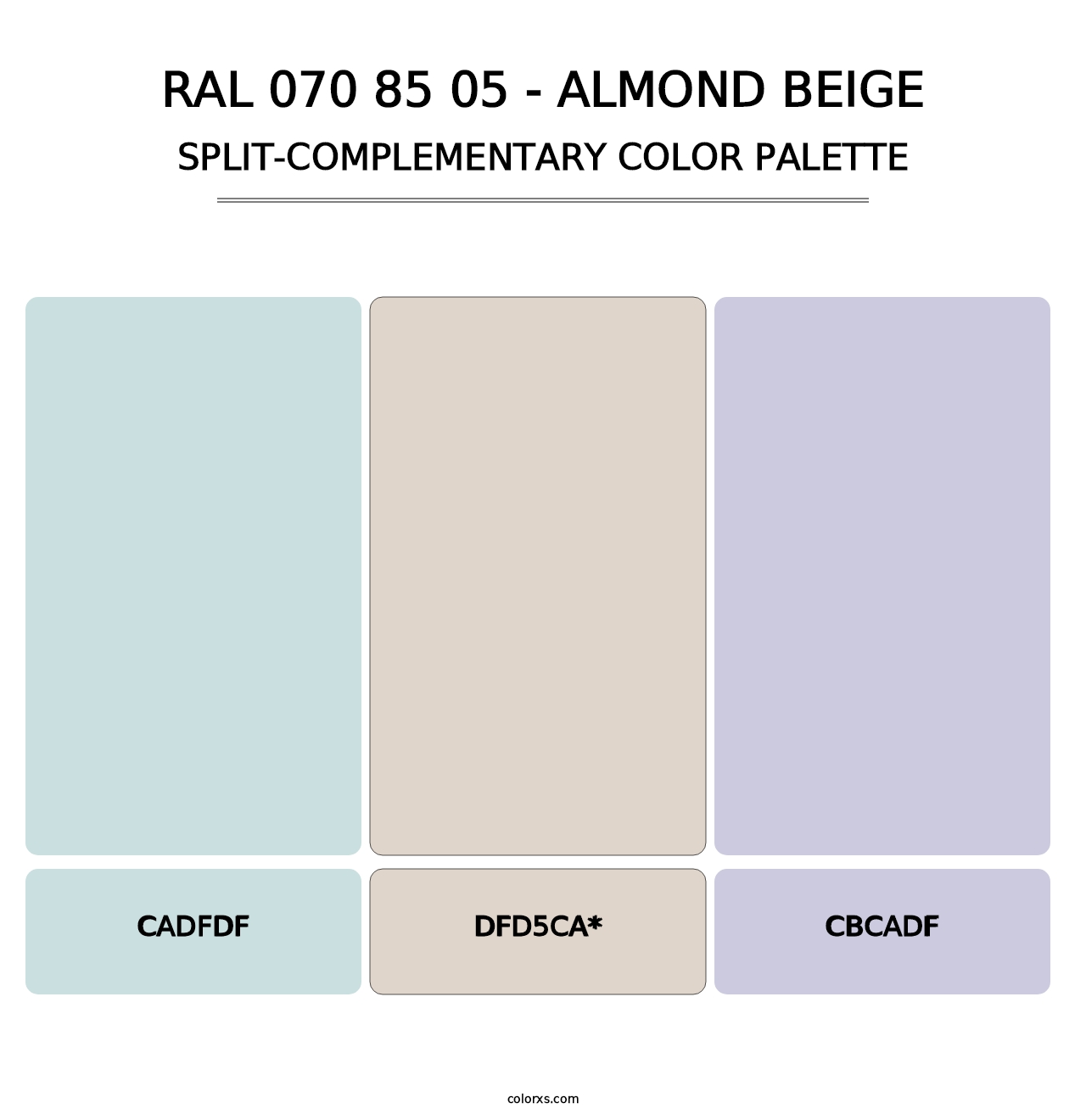 RAL 070 85 05 - Almond Beige - Split-Complementary Color Palette