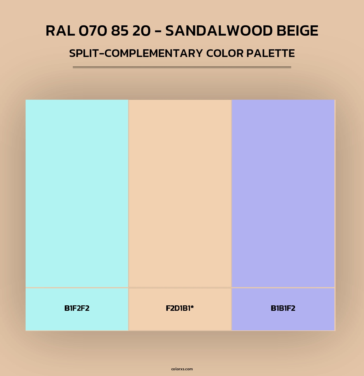 RAL 070 85 20 - Sandalwood Beige - Split-Complementary Color Palette