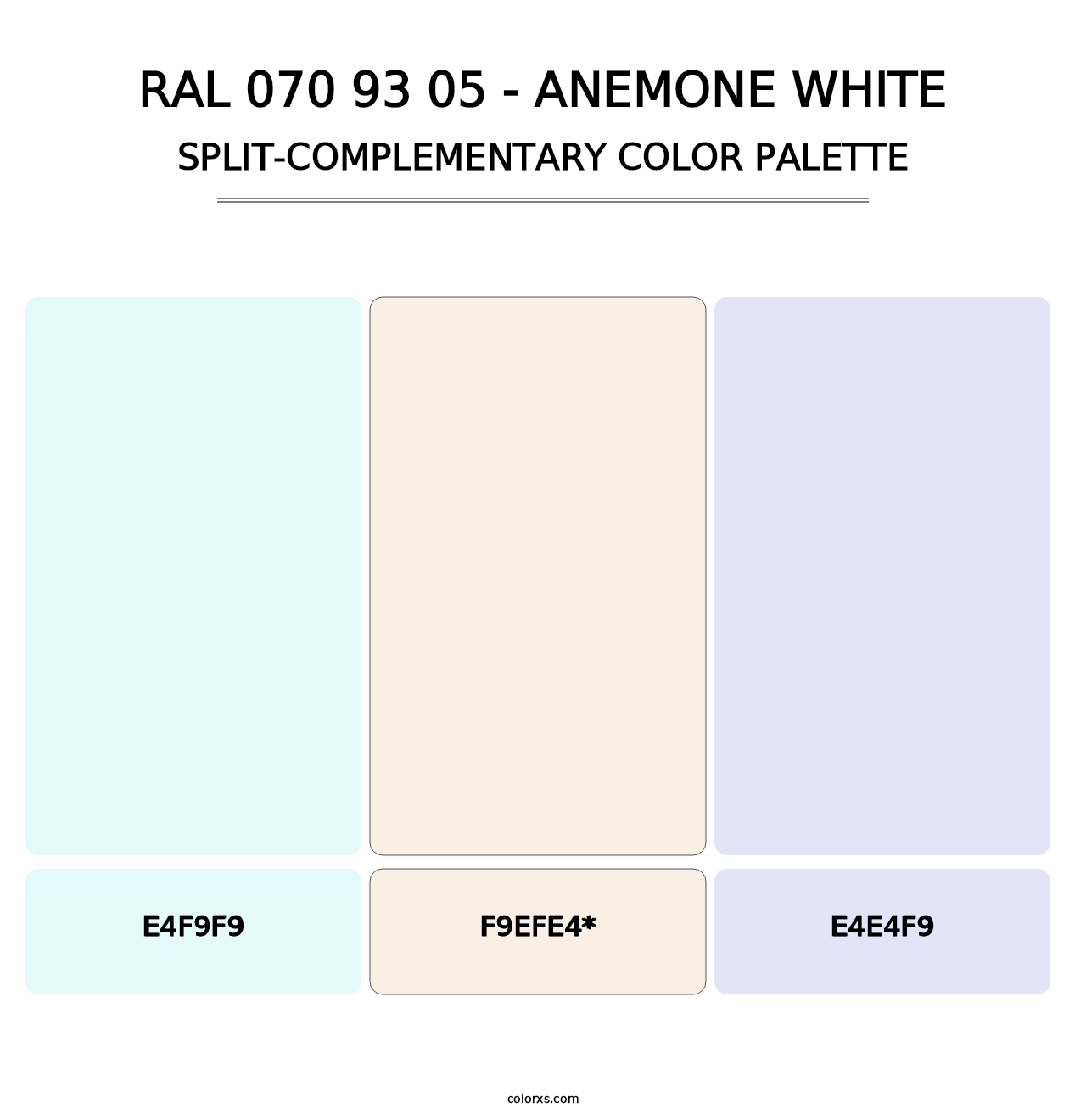 RAL 070 93 05 - Anemone White - Split-Complementary Color Palette