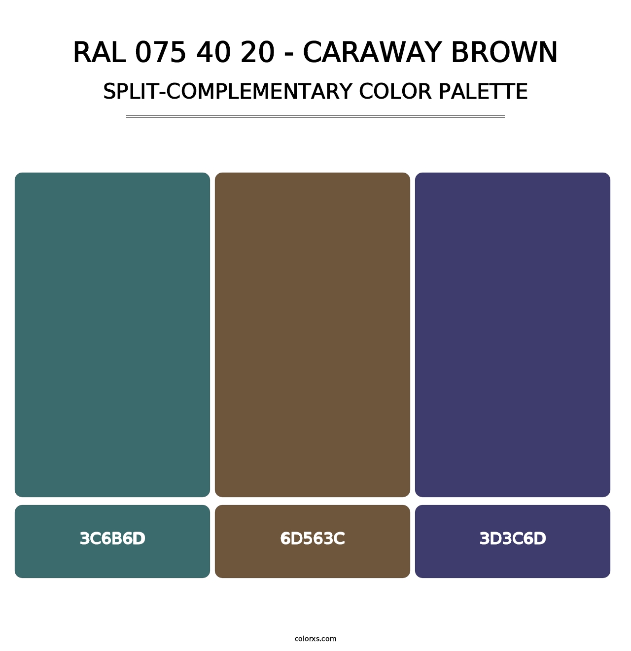 RAL 075 40 20 - Caraway Brown - Split-Complementary Color Palette