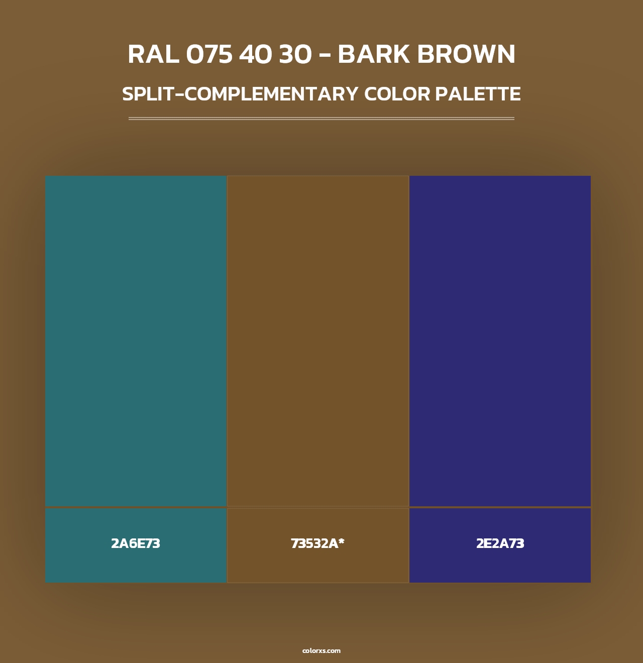 RAL 075 40 30 - Bark Brown - Split-Complementary Color Palette