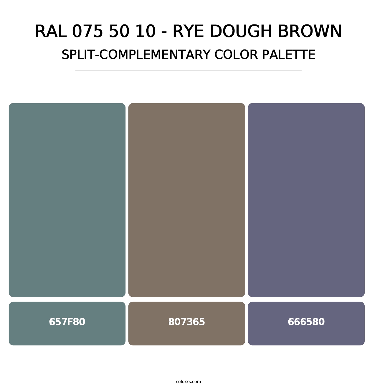 RAL 075 50 10 - Rye Dough Brown - Split-Complementary Color Palette