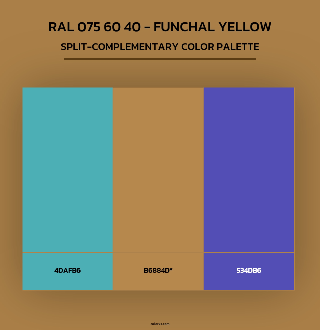 RAL 075 60 40 - Funchal Yellow - Split-Complementary Color Palette