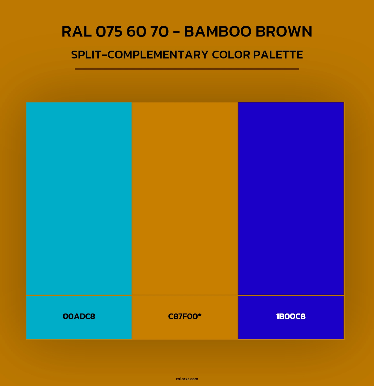 RAL 075 60 70 - Bamboo Brown - Split-Complementary Color Palette