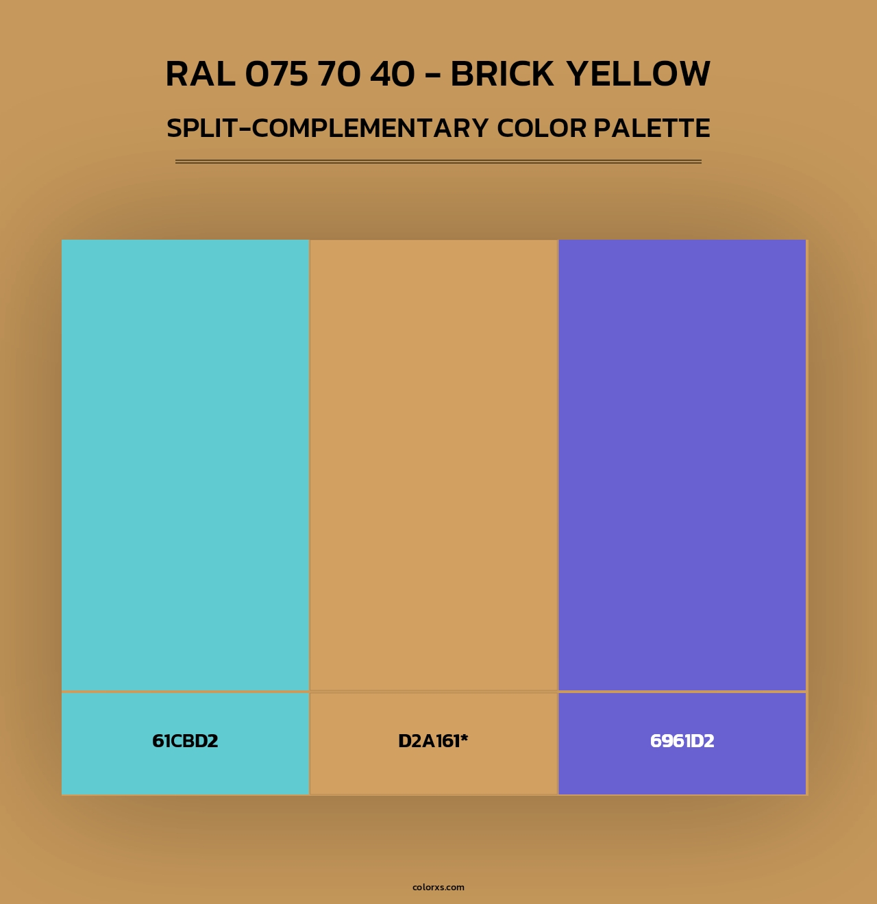 RAL 075 70 40 - Brick Yellow - Split-Complementary Color Palette