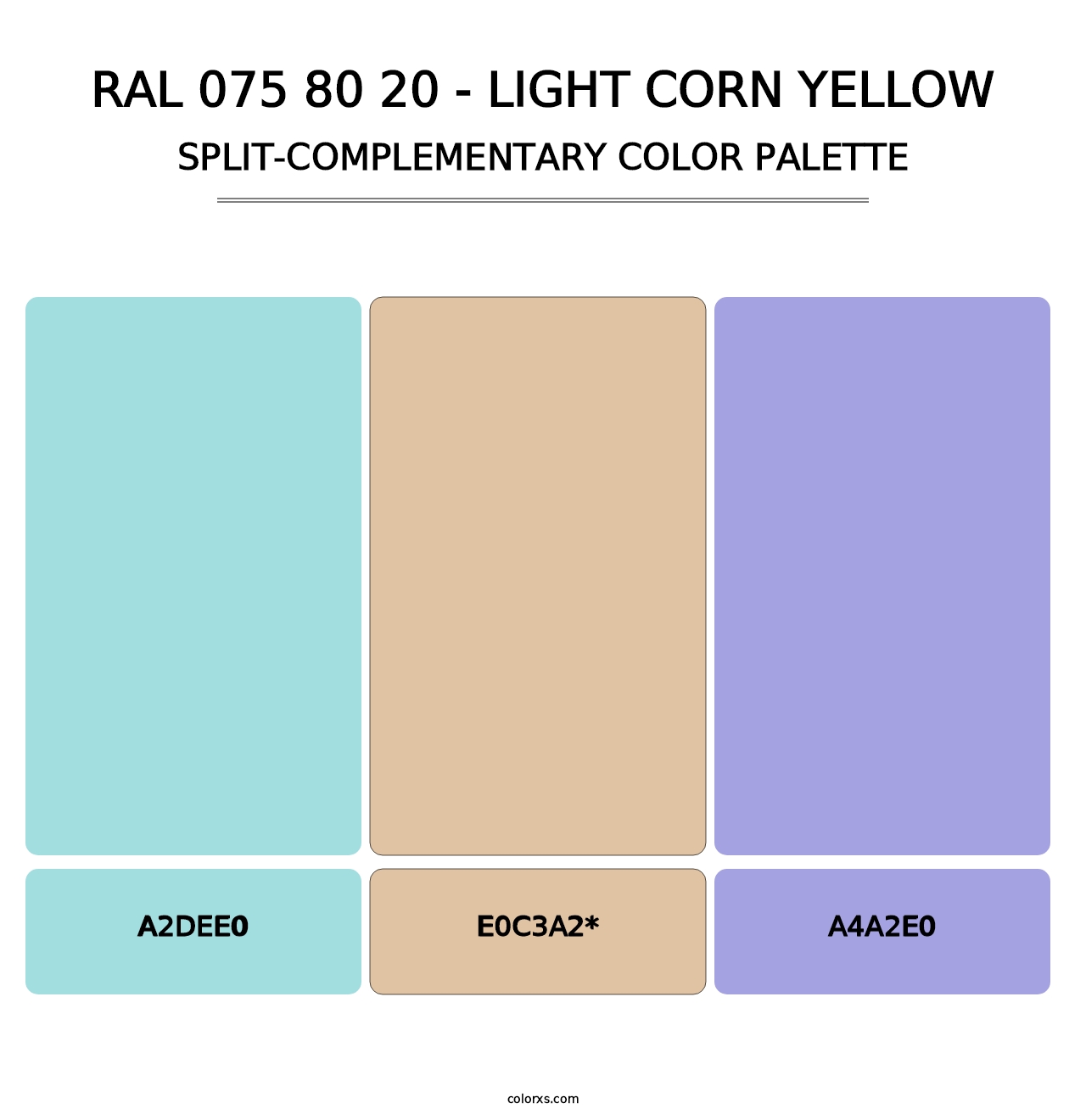 RAL 075 80 20 - Light Corn Yellow - Split-Complementary Color Palette
