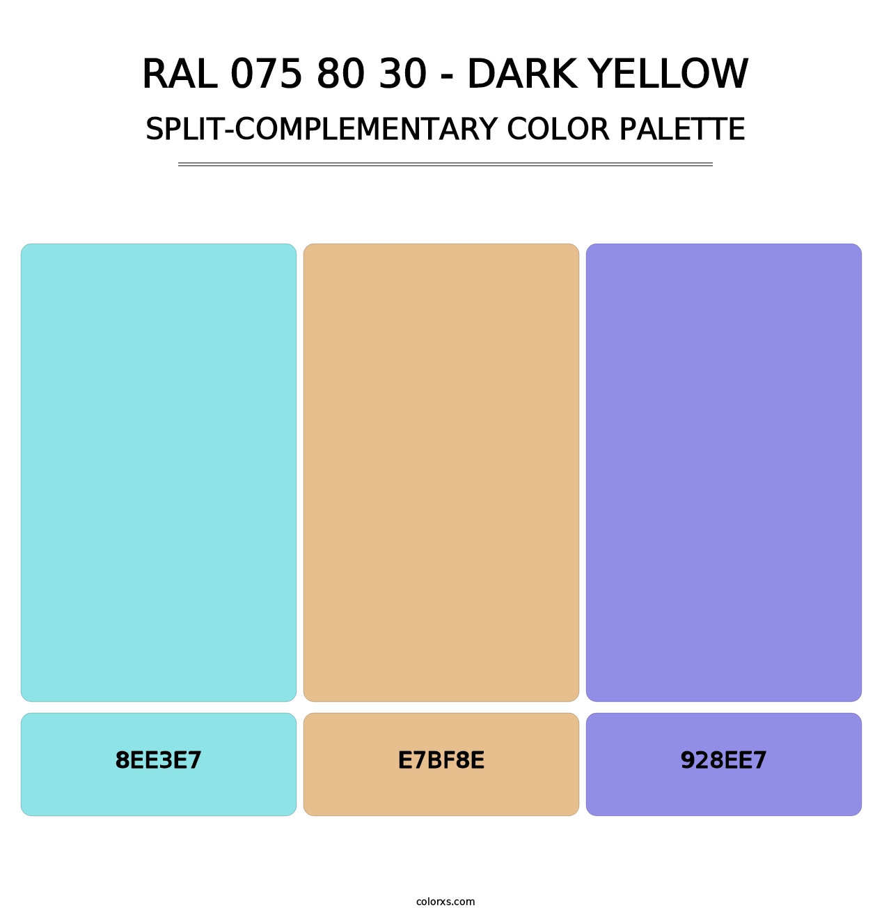 RAL 075 80 30 - Dark Yellow - Split-Complementary Color Palette