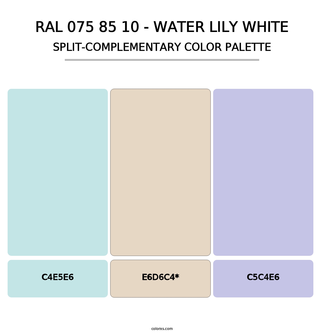 RAL 075 85 10 - Water Lily White - Split-Complementary Color Palette
