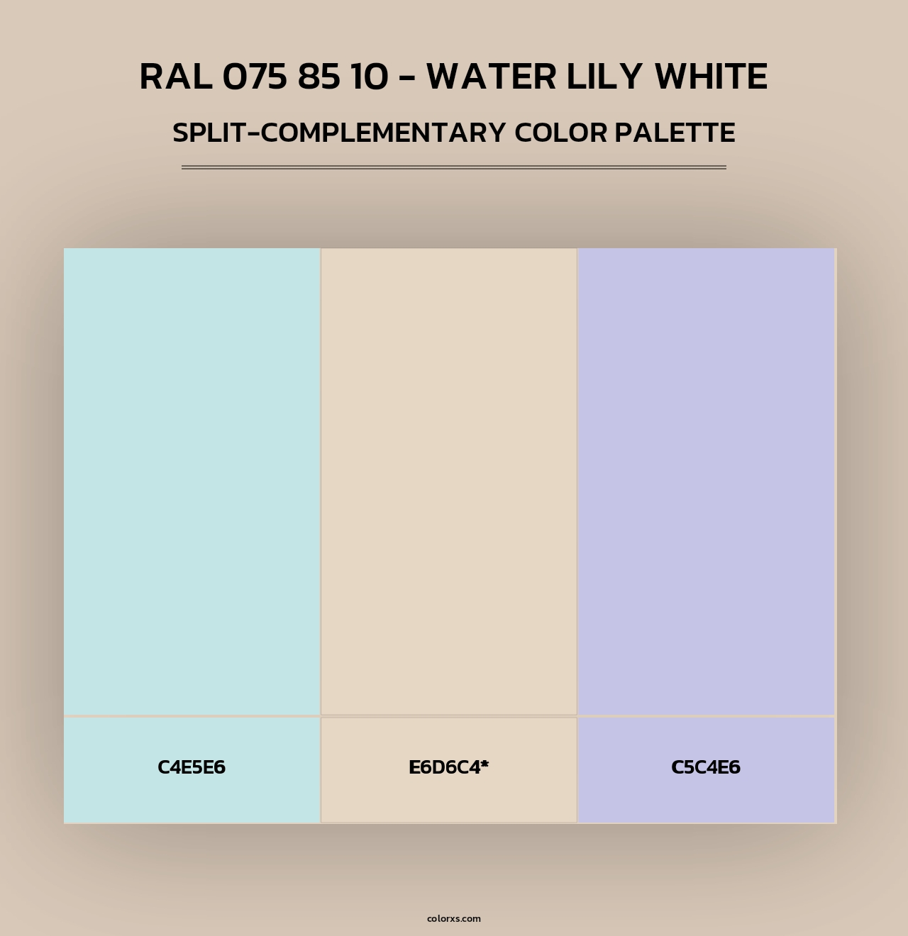 RAL 075 85 10 - Water Lily White - Split-Complementary Color Palette