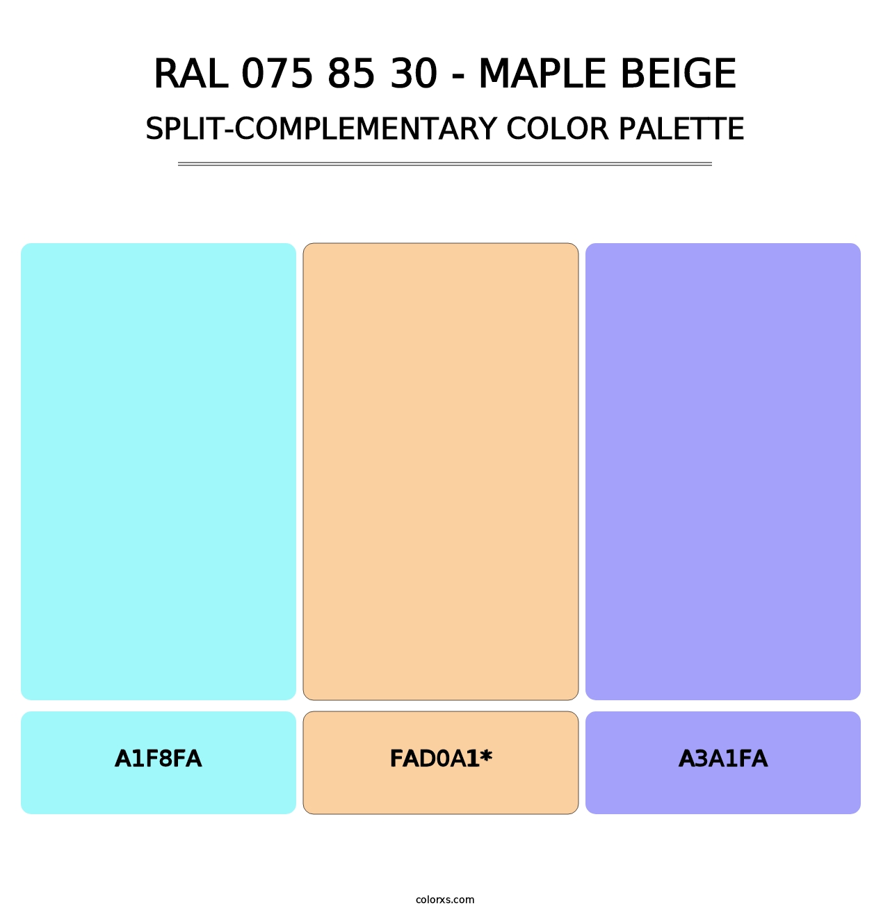 RAL 075 85 30 - Maple Beige - Split-Complementary Color Palette
