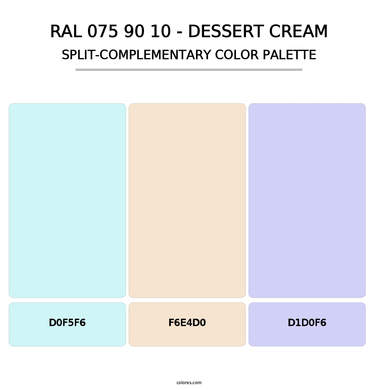 RAL 075 90 10 - Dessert Cream - Split-Complementary Color Palette