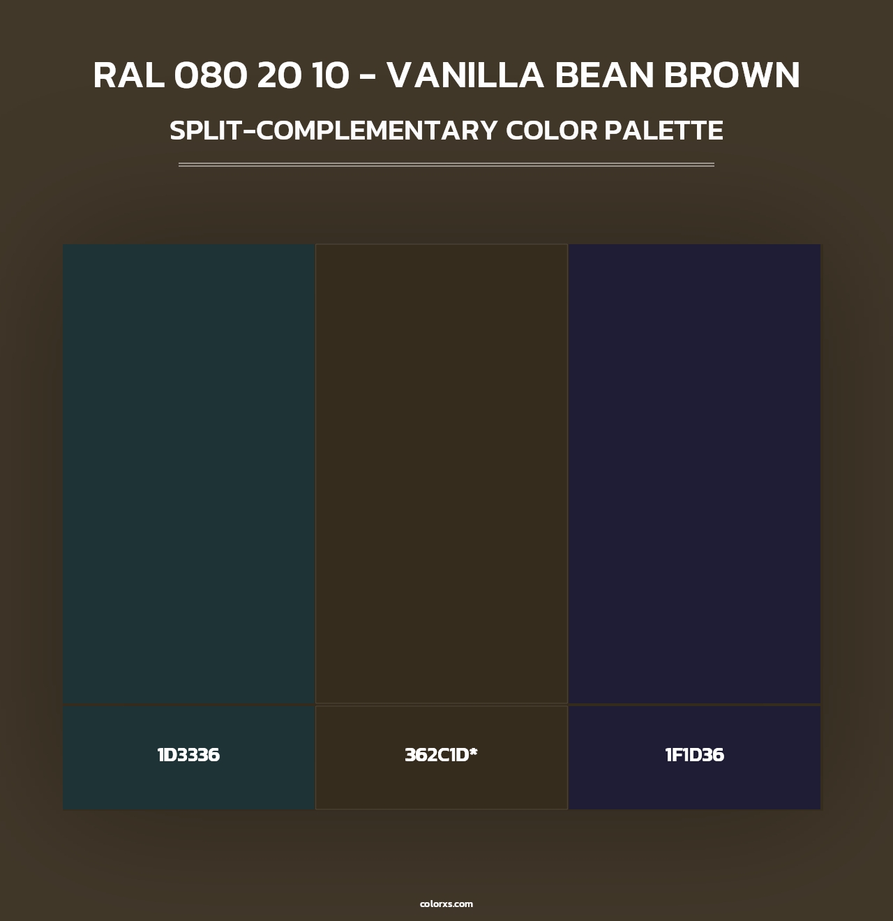 RAL 080 20 10 - Vanilla Bean Brown - Split-Complementary Color Palette