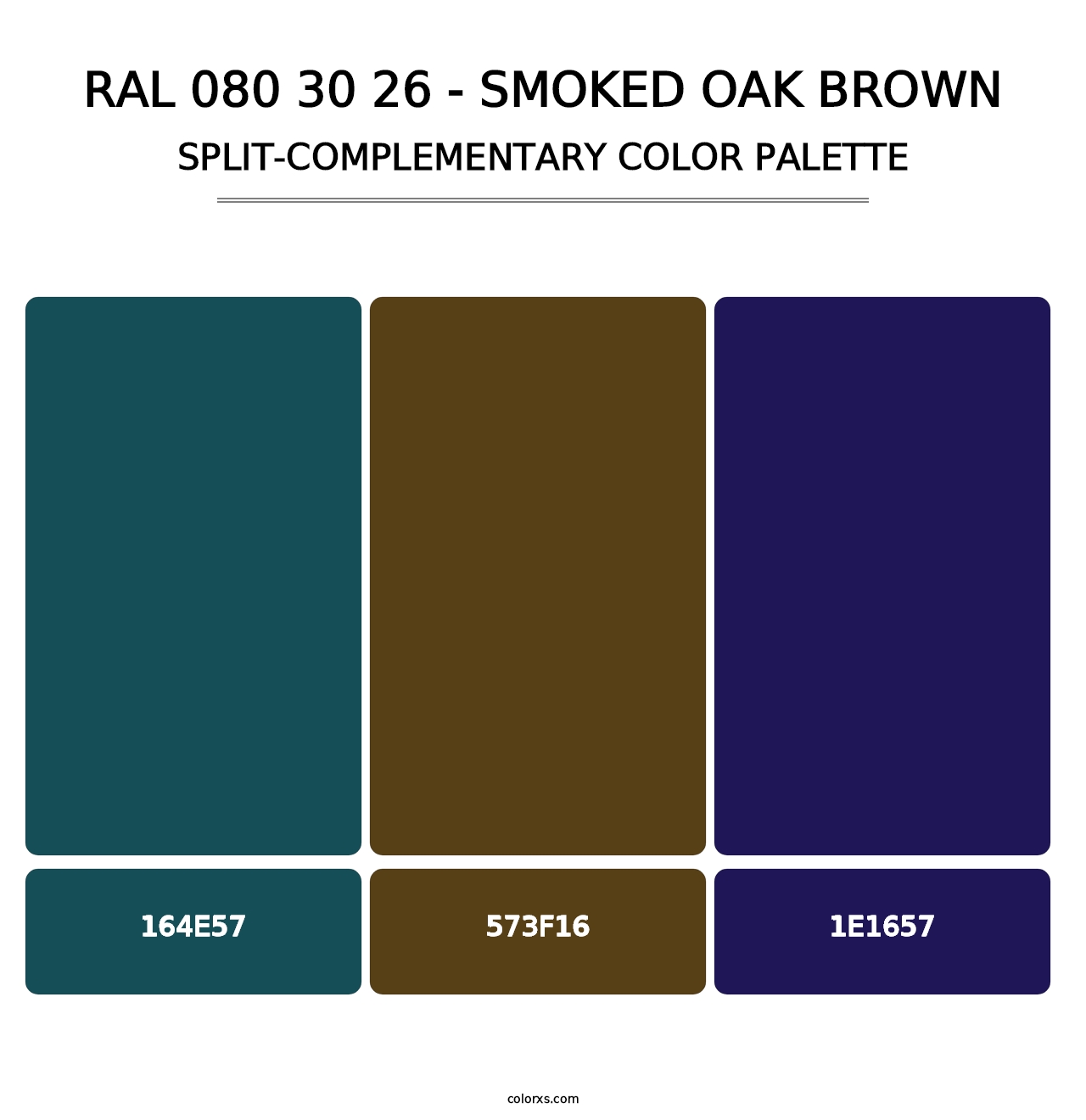 RAL 080 30 26 - Smoked Oak Brown - Split-Complementary Color Palette