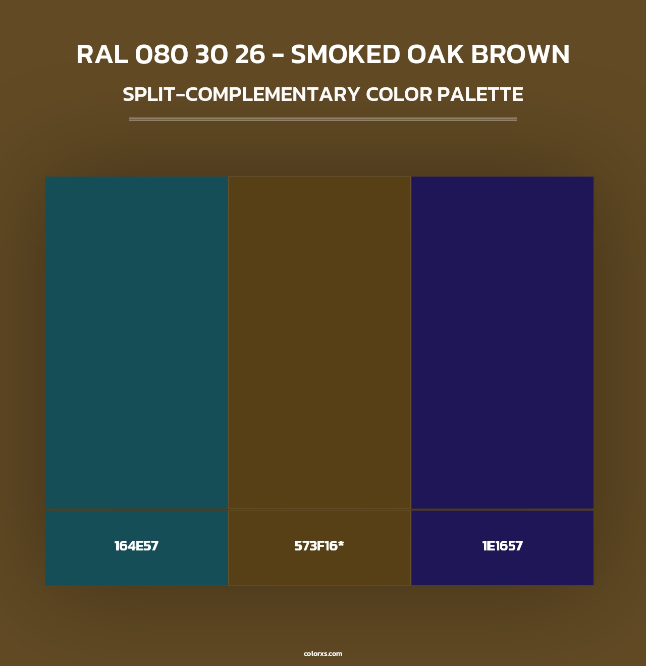 RAL 080 30 26 - Smoked Oak Brown - Split-Complementary Color Palette