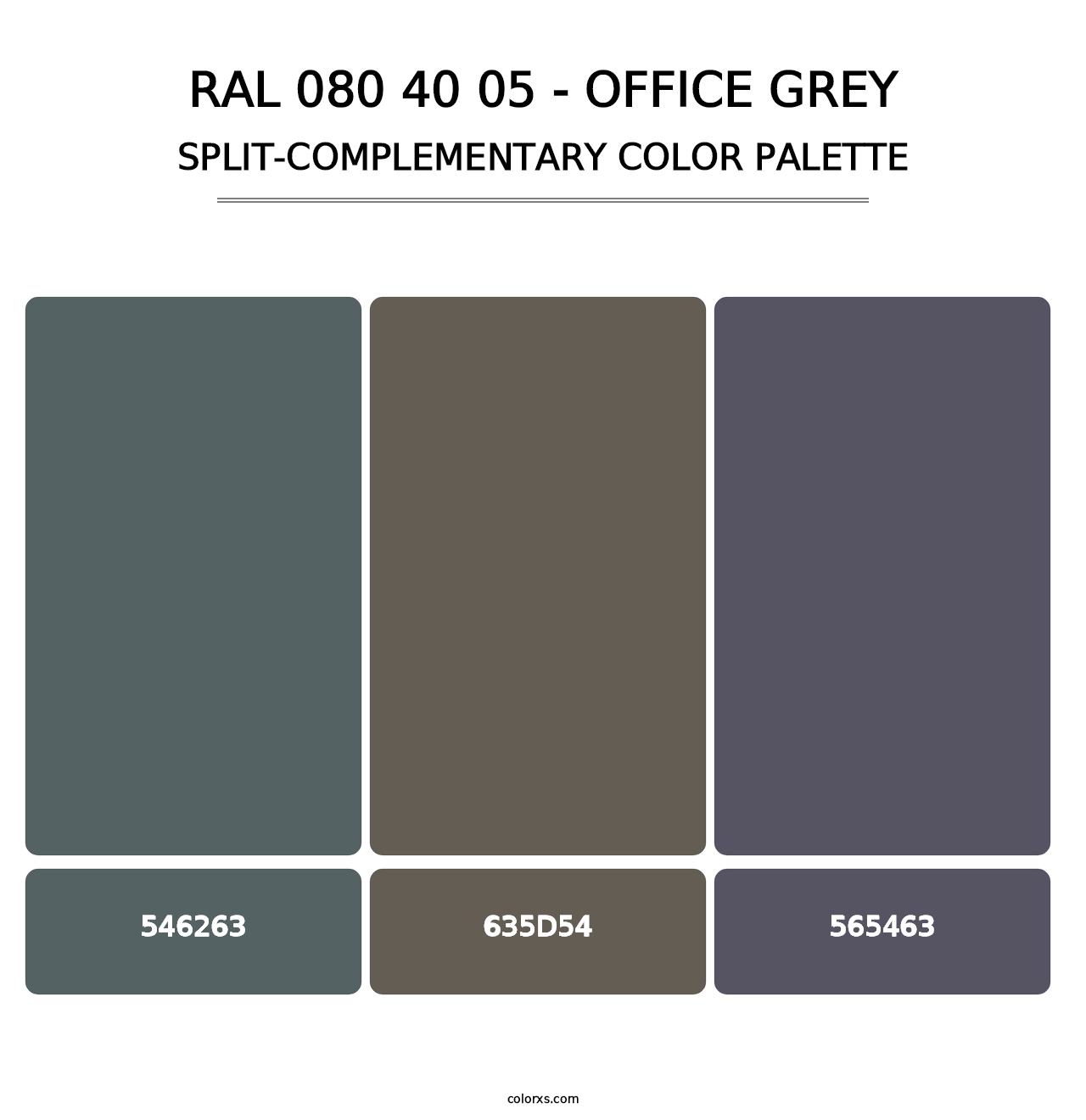 RAL 080 40 05 - Office Grey - Split-Complementary Color Palette