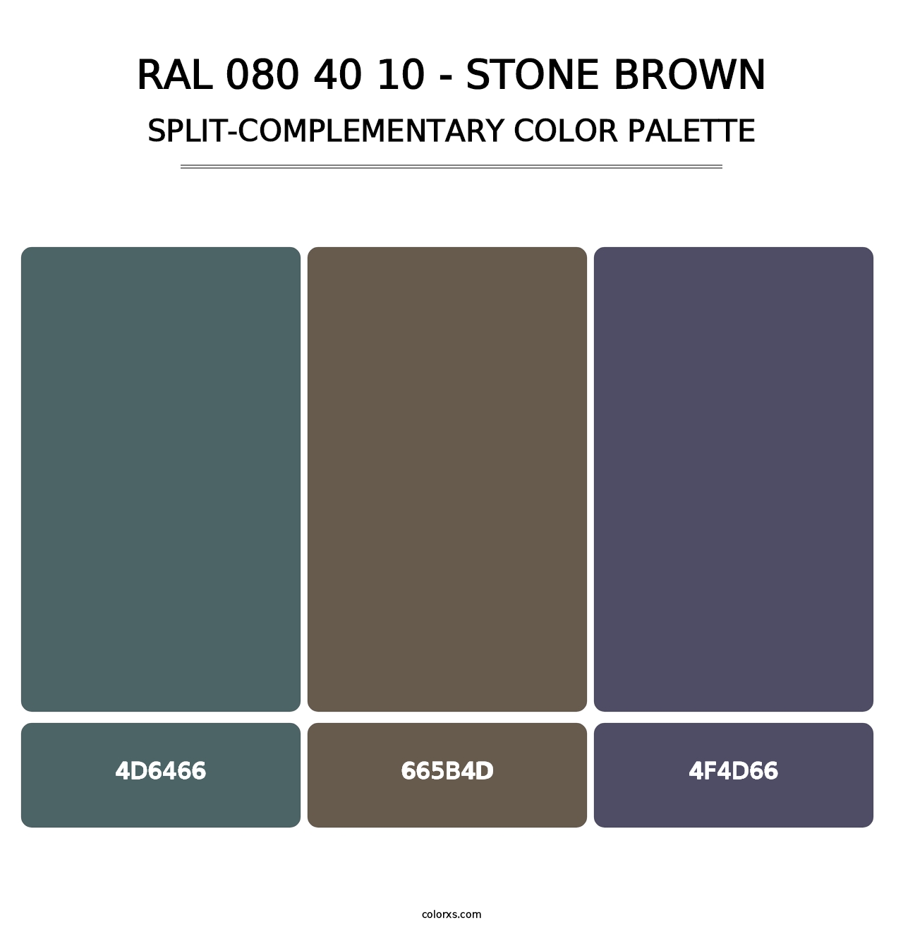 RAL 080 40 10 - Stone Brown - Split-Complementary Color Palette