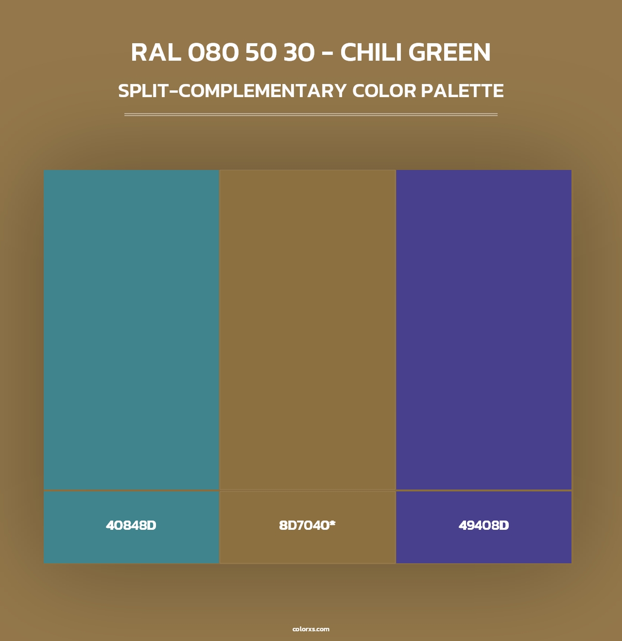 RAL 080 50 30 - Chili Green - Split-Complementary Color Palette