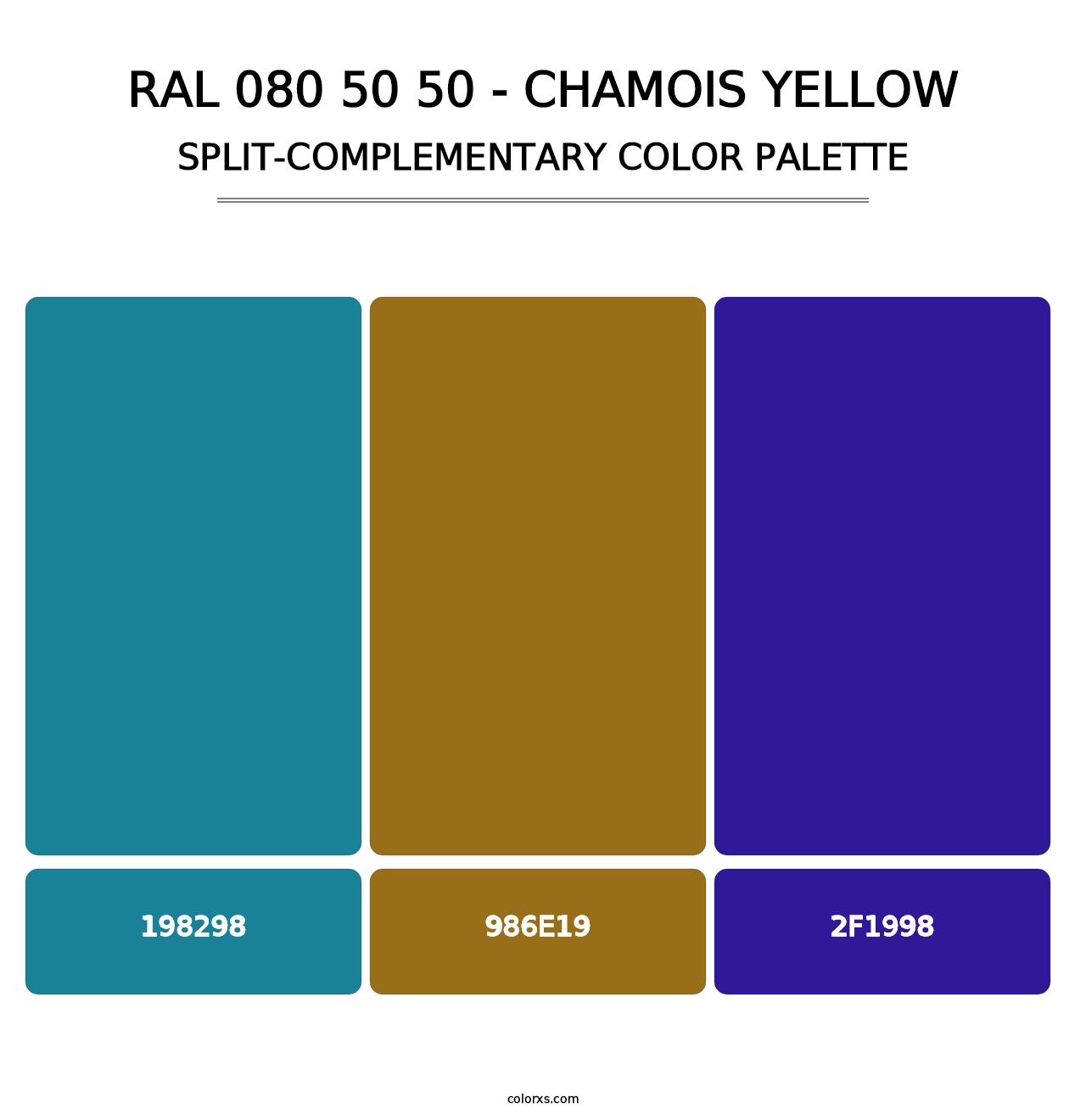 RAL 080 50 50 - Chamois Yellow - Split-Complementary Color Palette