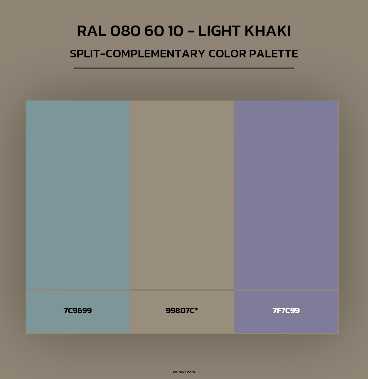 RAL 080 60 10 - Light Khaki - Split-Complementary Color Palette