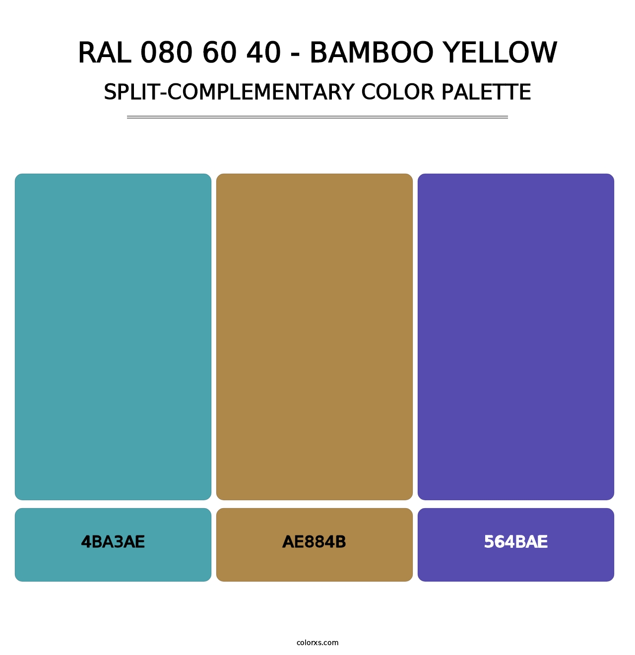 RAL 080 60 40 - Bamboo Yellow - Split-Complementary Color Palette