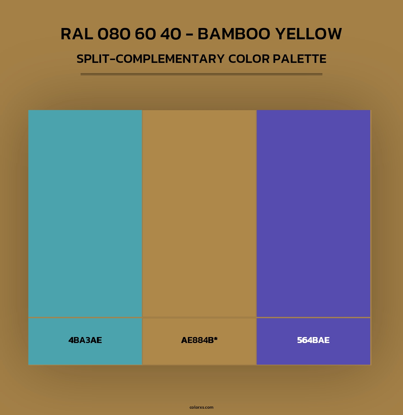 RAL 080 60 40 - Bamboo Yellow - Split-Complementary Color Palette