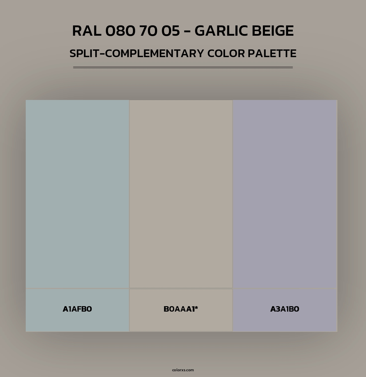 RAL 080 70 05 - Garlic Beige - Split-Complementary Color Palette