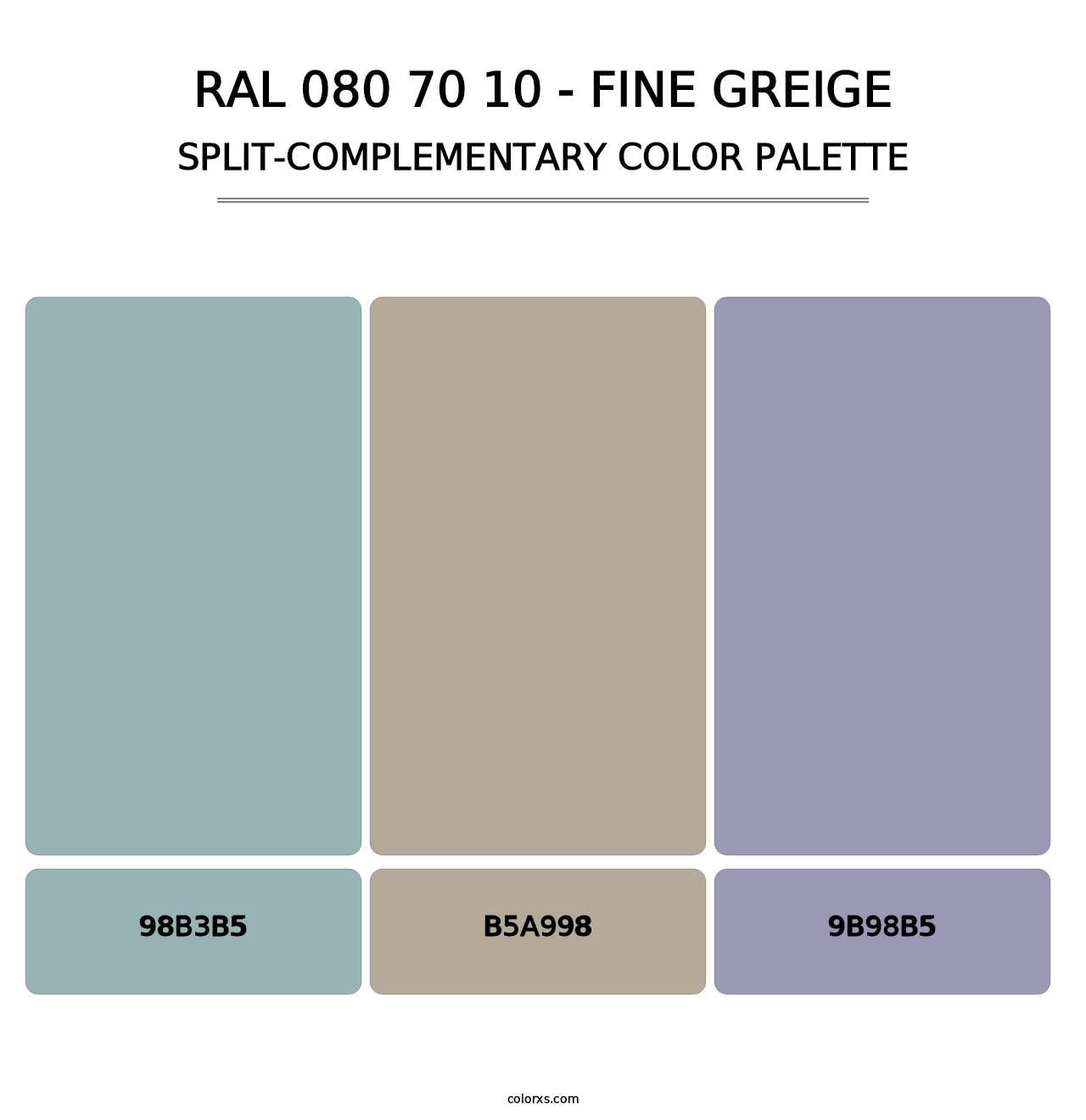 RAL 080 70 10 - Fine Greige - Split-Complementary Color Palette