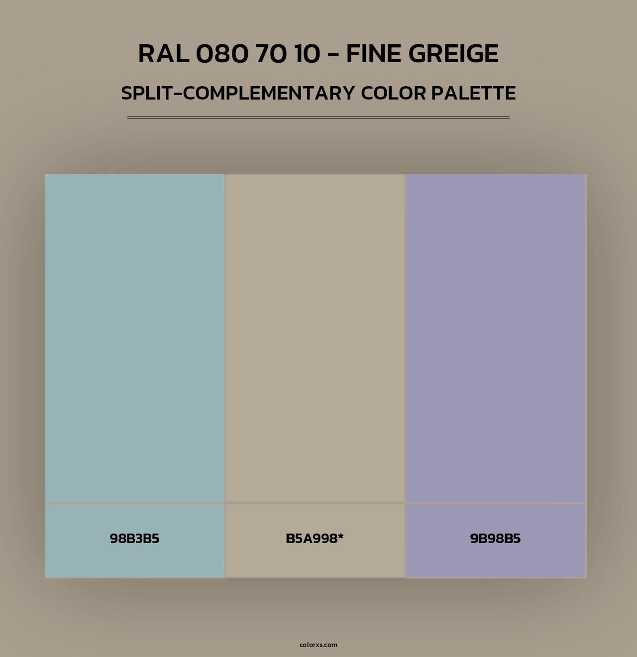 RAL 080 70 10 - Fine Greige - Split-Complementary Color Palette