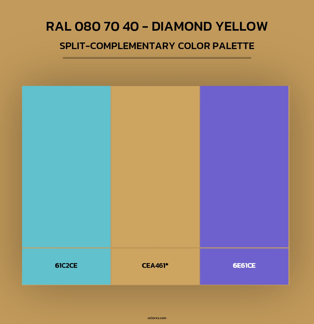 RAL 080 70 40 - Diamond Yellow - Split-Complementary Color Palette
