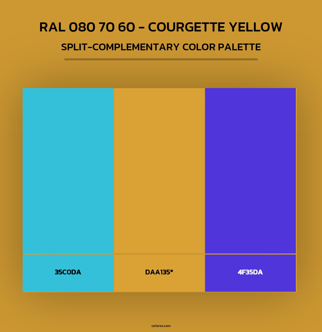 RAL 080 70 60 - Courgette Yellow - Split-Complementary Color Palette