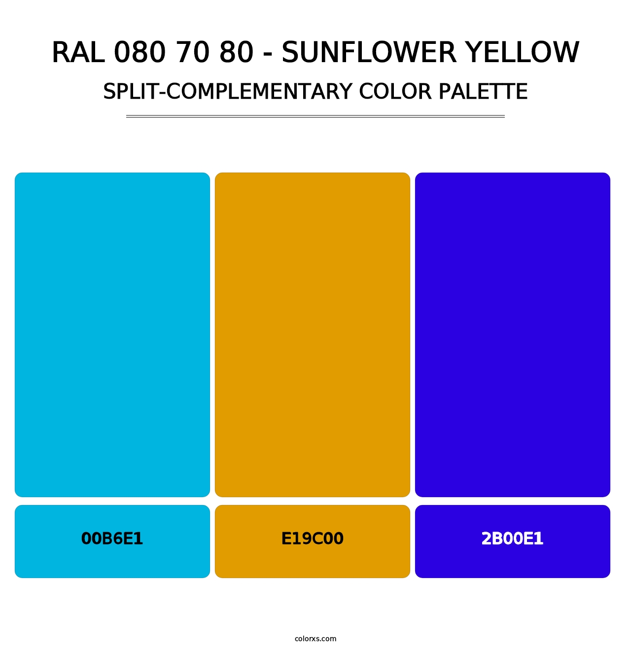 RAL 080 70 80 - Sunflower Yellow - Split-Complementary Color Palette