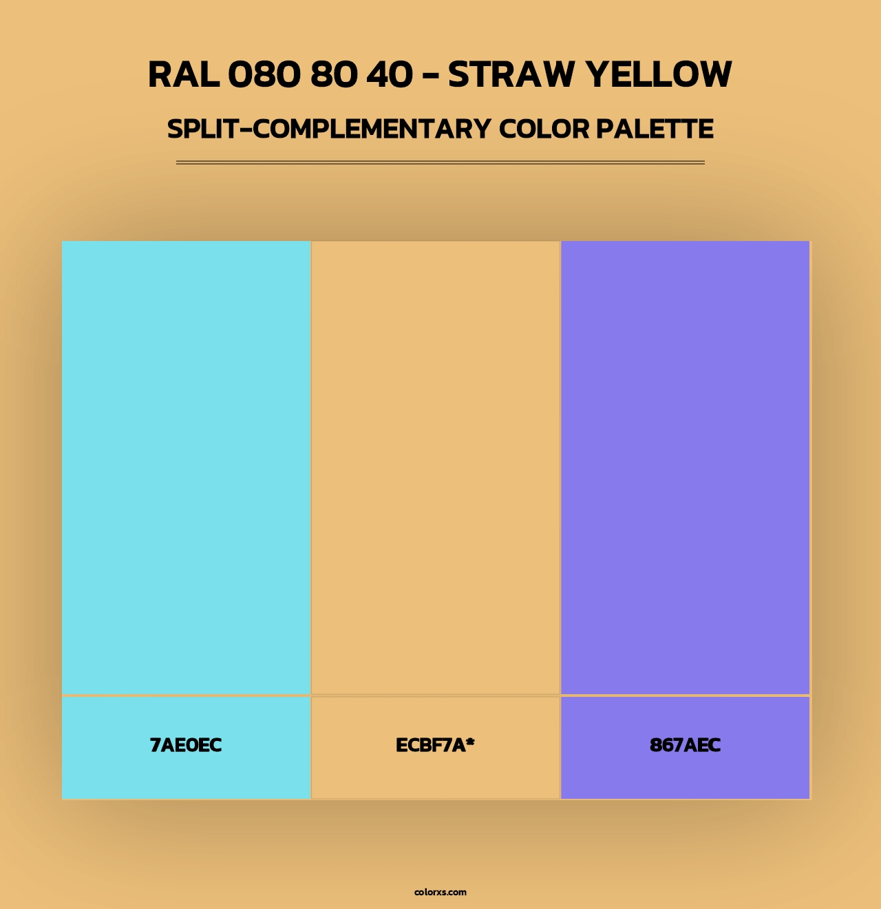 RAL 080 80 40 - Straw Yellow - Split-Complementary Color Palette