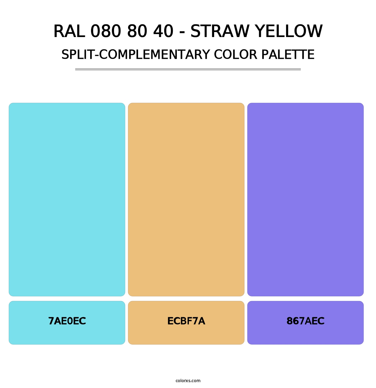 RAL 080 80 40 - Straw Yellow - Split-Complementary Color Palette