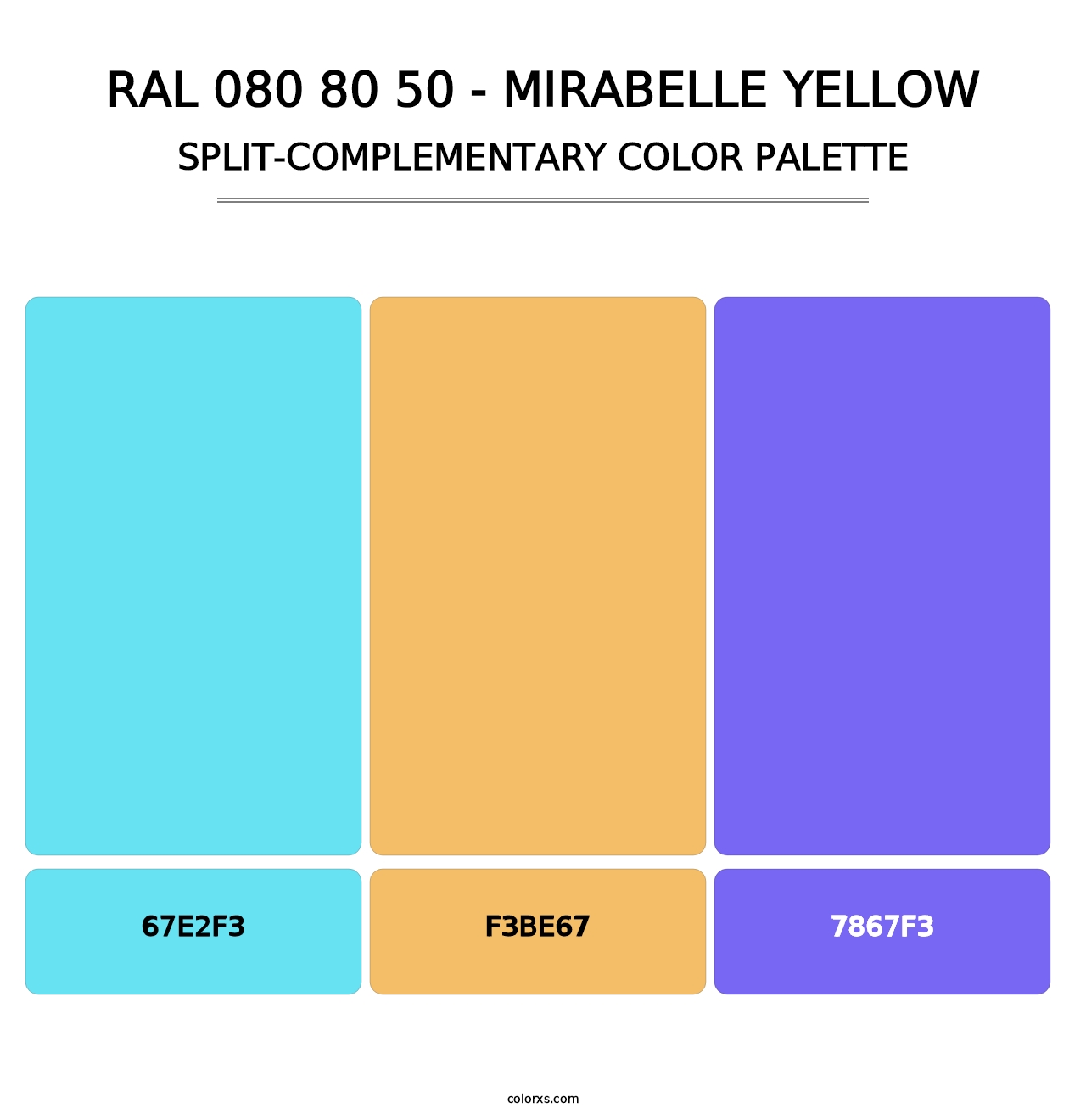 RAL 080 80 50 - Mirabelle Yellow - Split-Complementary Color Palette